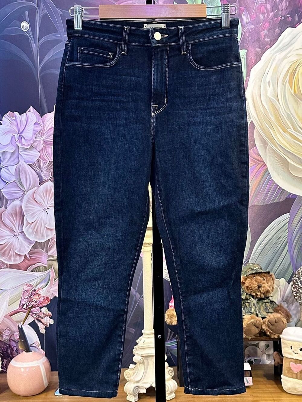 L'AGENCE Size 28 Dark Wash Stretch Slim Jeans Made in USA